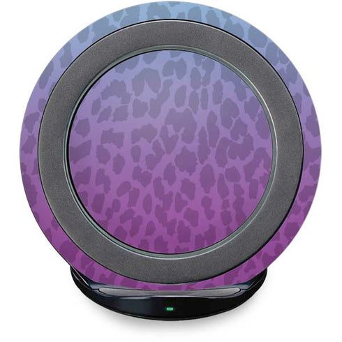 Cheetah Print Purple and Blue Fast Charge Wireless Charging Stand Skin
